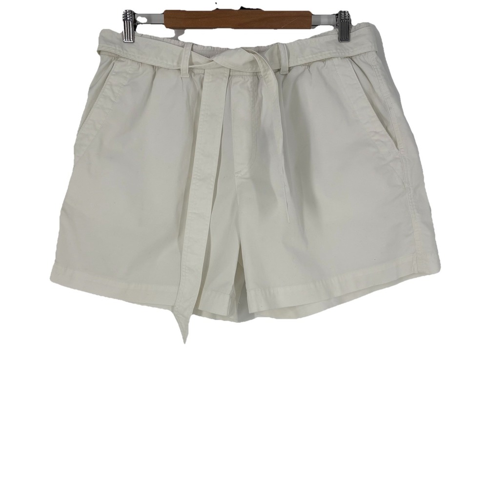 Ralph Lauren Womens Belted Shorts Size L‎ White Nautical Preppy Beachy Resort